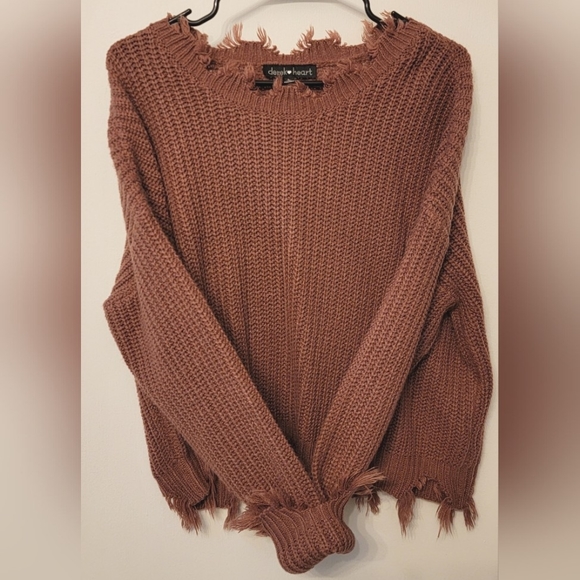 Derek Heart Sweaters - Derek Heart Women's Crop Dusty Rose Sweater sz Large